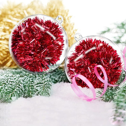 1-15pcs Creative Christmas Clear Plastic Hollow Ball Bright More Size Ornaments Holiday Decor Hanging Balls Party Wedding Decor