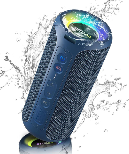 Ortizan Bluetooth Speakers 40W Loud Sound Portable Wireless Stereo Speaker IPX7 Waterproof Dual Pairing Deep Bass LED Music Box