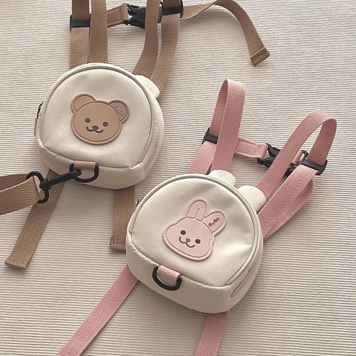 Mochilas Infantis de Lona, Bolsas Escolares de Jardim de Infância, Urso, Coelhinho, Coreana, Antiperda, Bolsas Infantis para Meninas, Meninos, Mochilas Infantis para Viagem