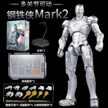 26CM Fondjoy Original Iron Man 1/7 MK42 MK43 1/12 MK1 MK2 MK3 MK4 MK5 MK6 Assembled Tony Stark Action Figure Collect Toy Gift