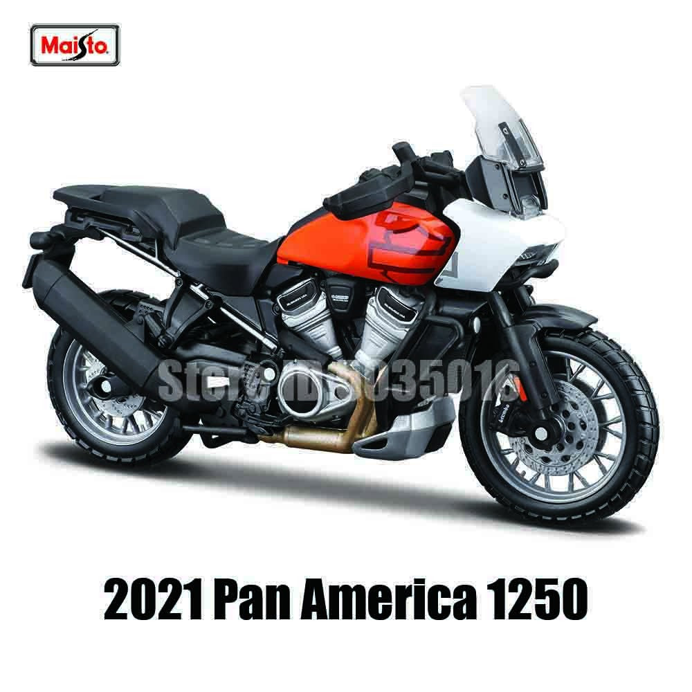 Maisto 1:18 Harley-Davidson Motorcycle 2022 Road King Fat Bob 114 Pan America 1250 Alloy Motorcycle Model Toy Car Collection