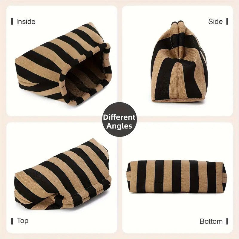 Summer Woven Crochet Purses for Women Beach Clutch Striped Beach Dumpling Hobo Casual Colorblock Bag Ladies Ruched CloudS Purse