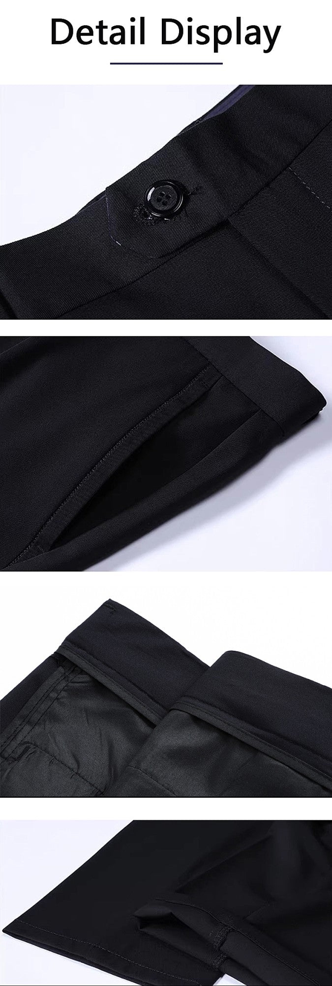 Men's lightweight business casual pants with micro elasticitymen's quick drying pantsnew straight leg office black deep bluepant