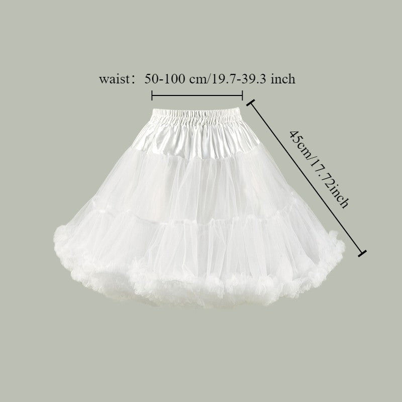 Woman Tutu Skirt Petticoat Crinoline Underskirt Fluffy Pettidress Ladies Puffy Tutu White Luxury Skirt Wedding Dress Bottom Loli