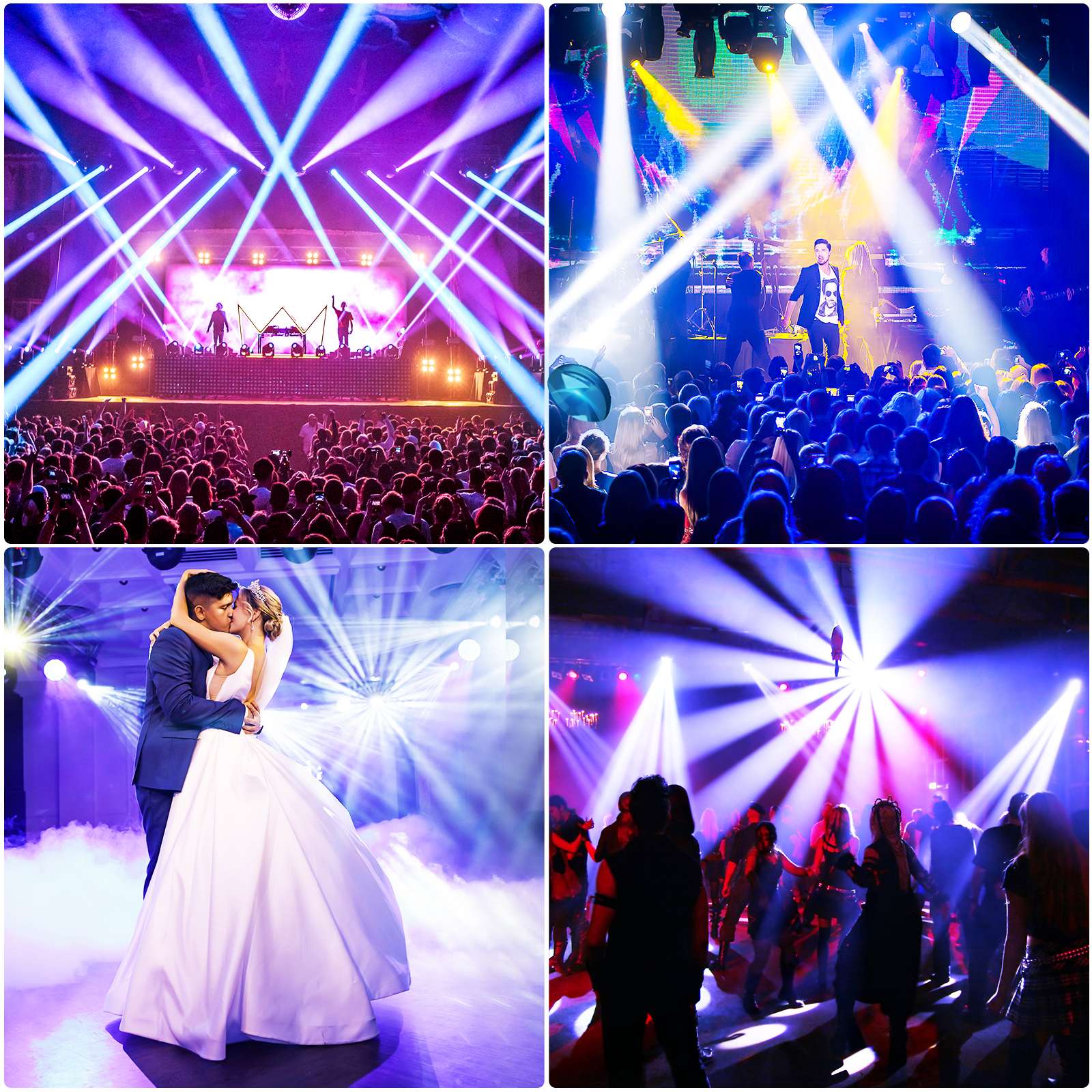 U`King 4Pcs 30W Beam Gobo Moving Head Lights RGBW LED Stage Lights DMX512 Spotlights For DJ Disco Wedding Party Stage Lighting