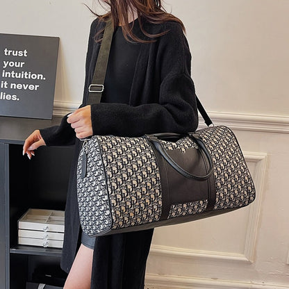 Women's Travel Totes Gym Bag Duffle Sports Fitness Business Casual Luggage Canvas Letter Handbag Outdoor Shoulder Weekend Bag