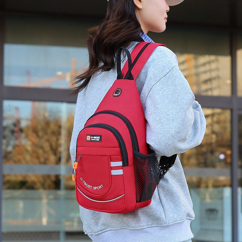 Tourist leisure chest bag, multifunctional large capacity shoulder bag, outdoor trendy crossbody bag