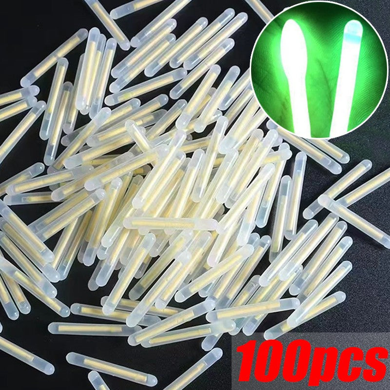 50/100 peças Bastão Fluorescente Vaga-lume Luz de Vara de Pesca Flutuante Luminoso Escuro Vara de Pesca Exterior Luz de Vara Fluorescente