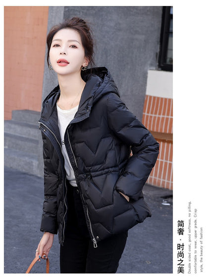 Down For Women, Lightweight Short, 2024 Winter New Collection, Waist Cinching And Warm, Duck Down Slim Fit, Korean Version