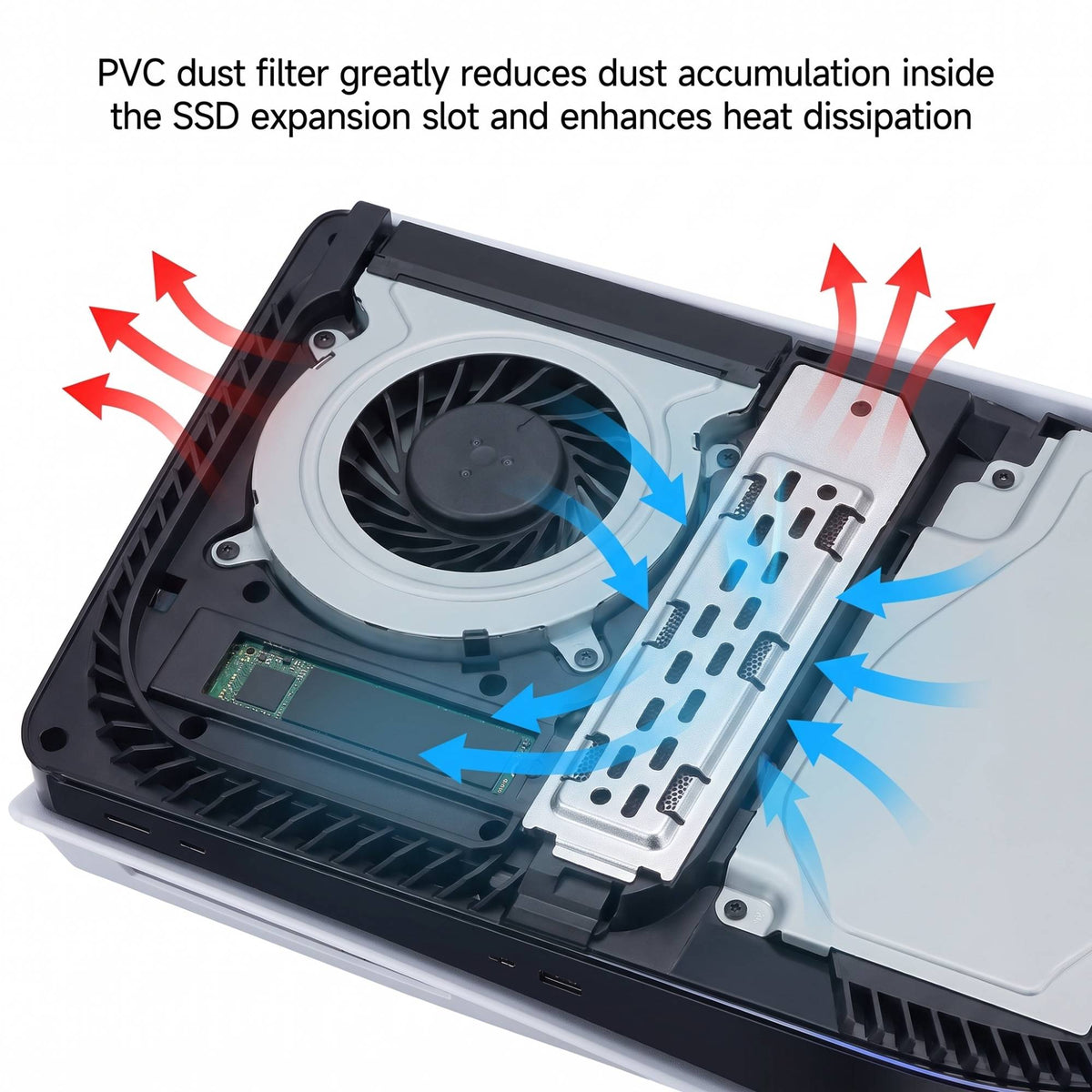 SSD Heatsink Dust Cover For PS5 Slim/Pro Console M.2 SSD Extension Slot Heat Dissipation Breathable Hole Aluminum Heat Case