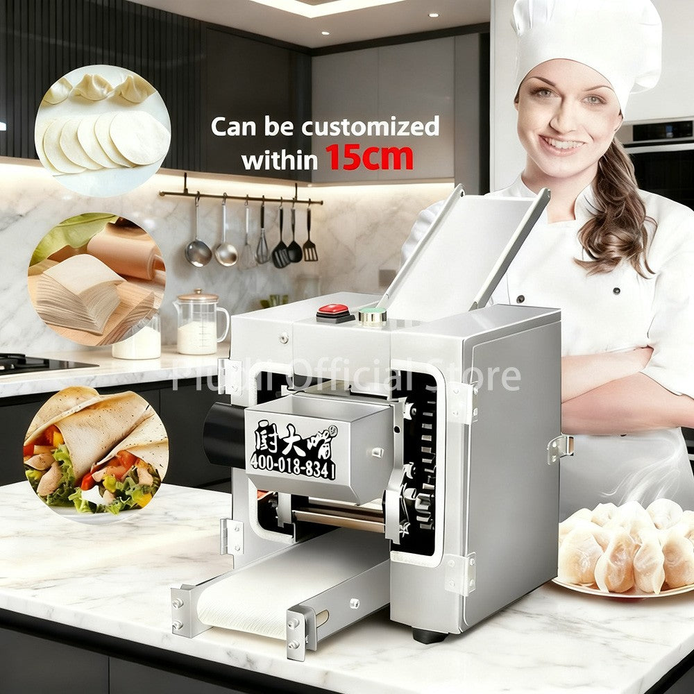 Máquina Automática Profissional de Massa para Dumpling, Laminadora Elétrica de Massa para Wonton Gyoza, Equipamento Comercial de Cozinha para Restaurantes