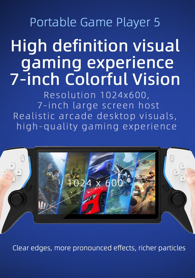 HC8000 Handheld Game Console Multiple Games 30+ Emulators 7.0 Inch Screen Portable Gaming Player Children's Toys Game Console