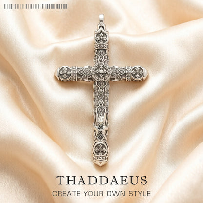 Richly Ornamented Cross Pendant Brand New Fine Jewelry Bijoux Accessories 925 Sterling Silver Gift For Woman Men