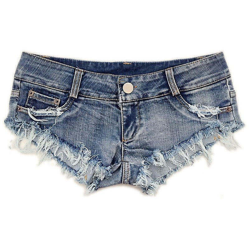 2025 Sexy Women's Jeans Denim Booty Shorts Clubwear Super Short Feminino Skinny Hole Low Waist Short