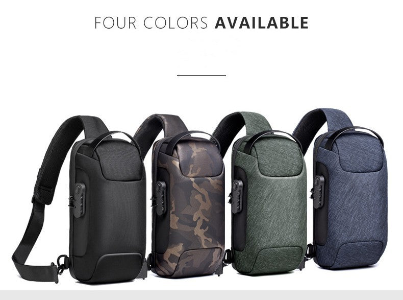 2023 Men's Chest Bag Waterproof Crossbody Bag Multifunction Anti-theft Travel Bags Shoulder Bag Male USB Charging Pouch for Man