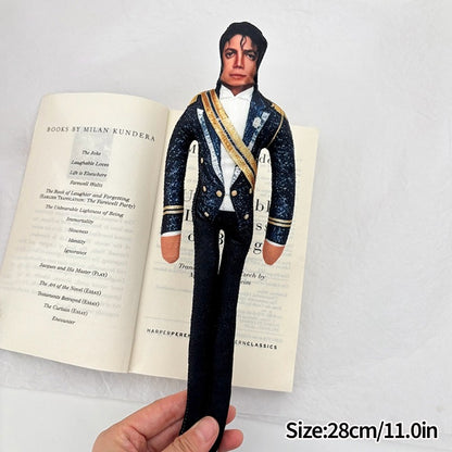 28cm Michael Jackson Action Doll Michael Jackson Cosplay Props Soft Stuffed Doll Abstract Joint Mobility Doll Collection Gift