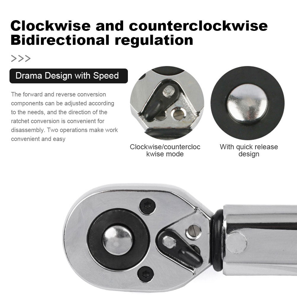 Chave de Torque de Precisão 5-60N.m Chave de Catraca Reversível de 3/8 Polegadas com Encaixe Quadrado Ajustável Ferramenta de Reparo Automotivo de Precisão Predefinida