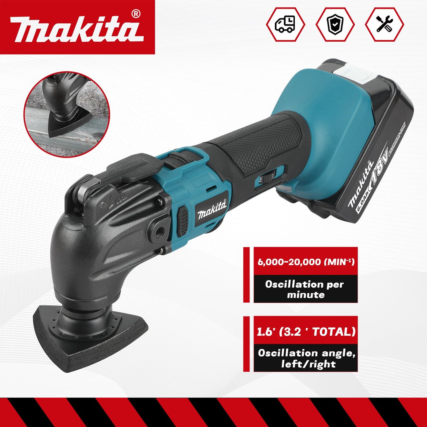 Ferramenta Multiuso Oscilante de Liberação Rápida sem Escova Makita 18V Ferramenta Multifuncional Renovadora Aparador Elétrico Compatível com MAKITA 18V