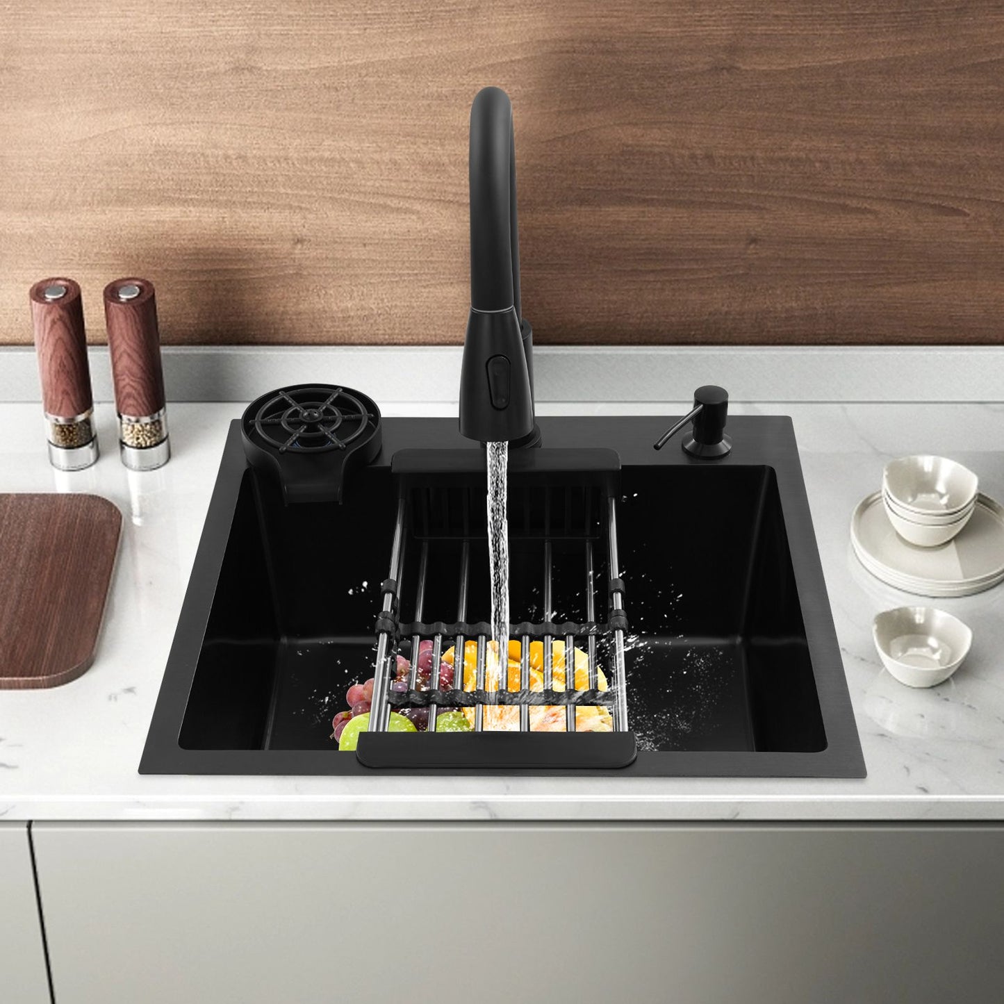 Kitchen Sink with Pull-Out Faucet and Soap Dispenser Multi-functional for Kitchens, Restaurants, Cafes, Bars, Hotels, etc