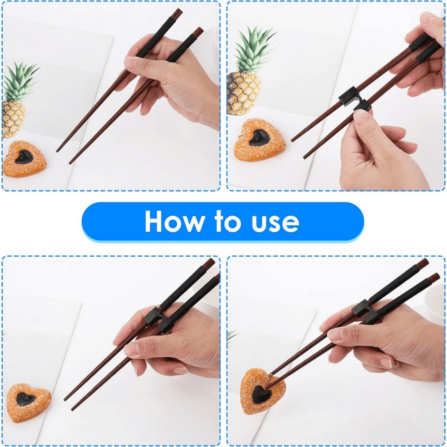 5PCS Training Chopsticks Replaceable Practice Chopsticks Plastic Non Slippery Heat Resistant Training Chopstick Right Left Hand