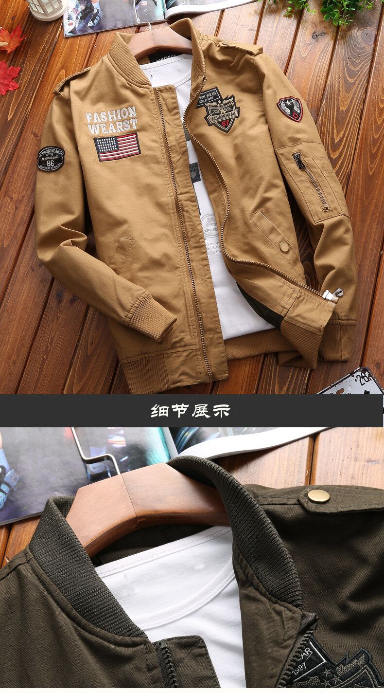 New Spring Military Style Pilot Jacket Multi-pocket Men Tactical Flight Jacket Autumn US Air Force Motorcycle Outwear Cotton
