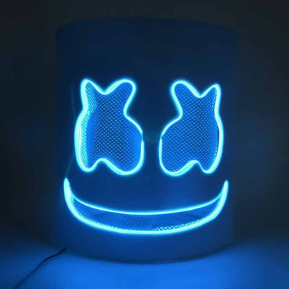 Fashion Luminous LED Mask DJ Costumes Accessories Glow Supplies Neon Light Marshmallow Mask For Music Festival Nightclub Dance