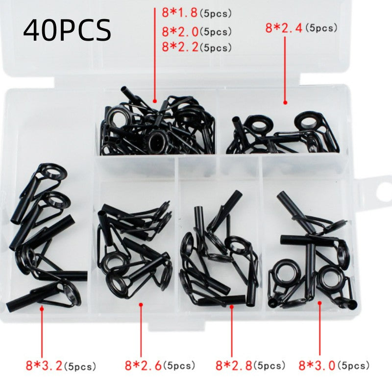 Guia de Ponta de Vara de Pesca em Aço Inoxidável Anel de Porcelana 8pçs DIY Acessórios de Reparo de Ponta de Vara de Pesca Equipamento de Pesca Pesca