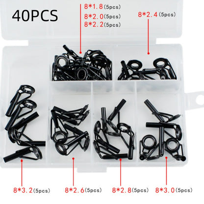Guia de Ponta de Vara de Pesca em Aço Inoxidável Anel de Porcelana 8pçs DIY Acessórios de Reparo de Ponta de Vara de Pesca Equipamento de Pesca Pesca