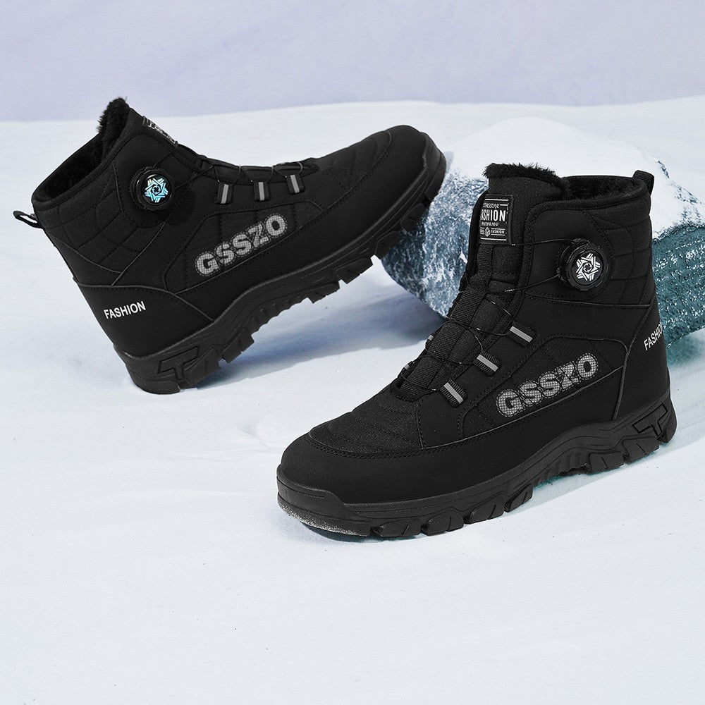 Winter New Swivel Buckle Fleece Waterproof Snow Boots Outdoor Non-slip and Wear-resistant