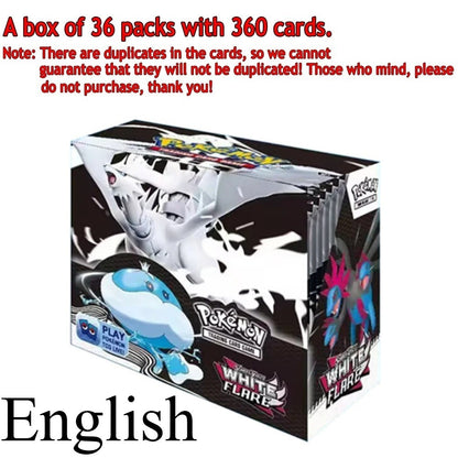 Novos jogos 4-36Pacote de Cartas Pokémon em Inglês Caixa de Booster Black Bolt White Flare Cartas de Batalha Pokémon Troca de Jogo Presente