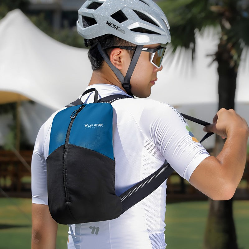 WEST BIKING Portable Lightweight Cycling Backpack Multi-Pocket Design Reflective Water Repellent Trekking Backpack Elastic Strap