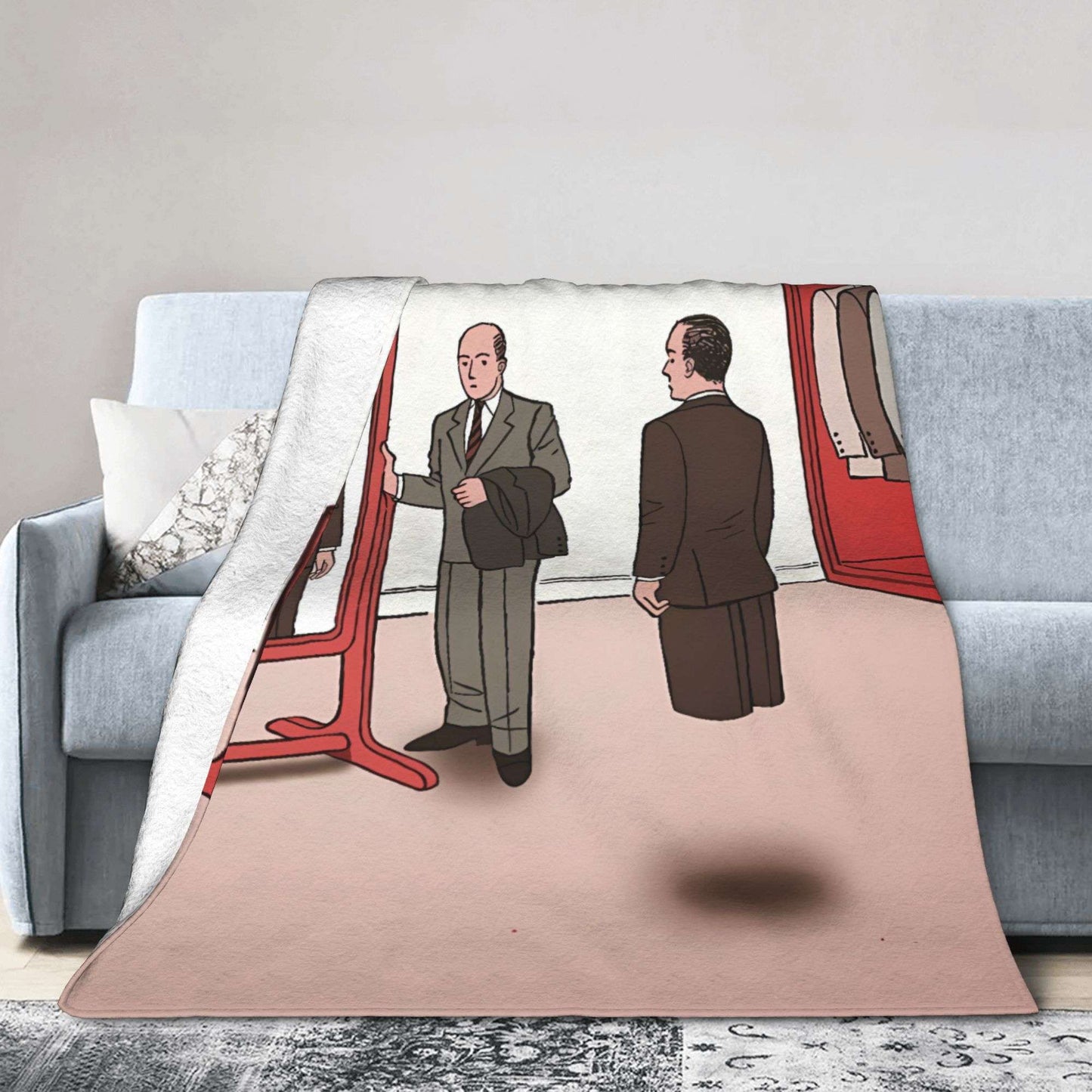 Mirror of Identity Flannel Blankets Winter Guy Billout Super Warm Throw Blanket for Child Novelty Bedspread Sofa Bed Cover