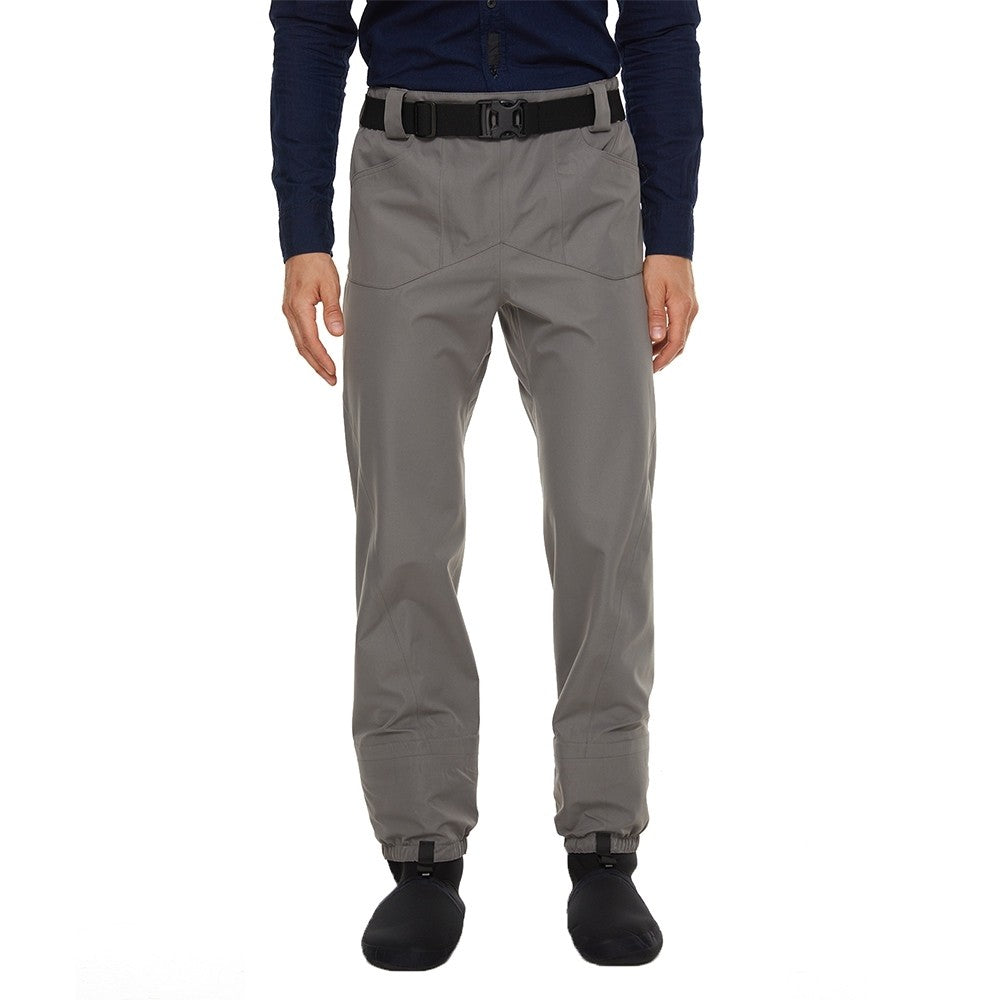 Calça Vadeadora Masculina de Pesca de Cintura em Tecido Impermeável de Três Camadas com Meias de Neoprene para Dias Frios