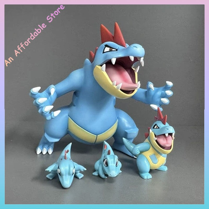 Desenho Animado Anime P0kemon Totodile Croconaw Feraligatr Boneco de Ação Modelo de Estátua de Mesa Brinquedo de Presente