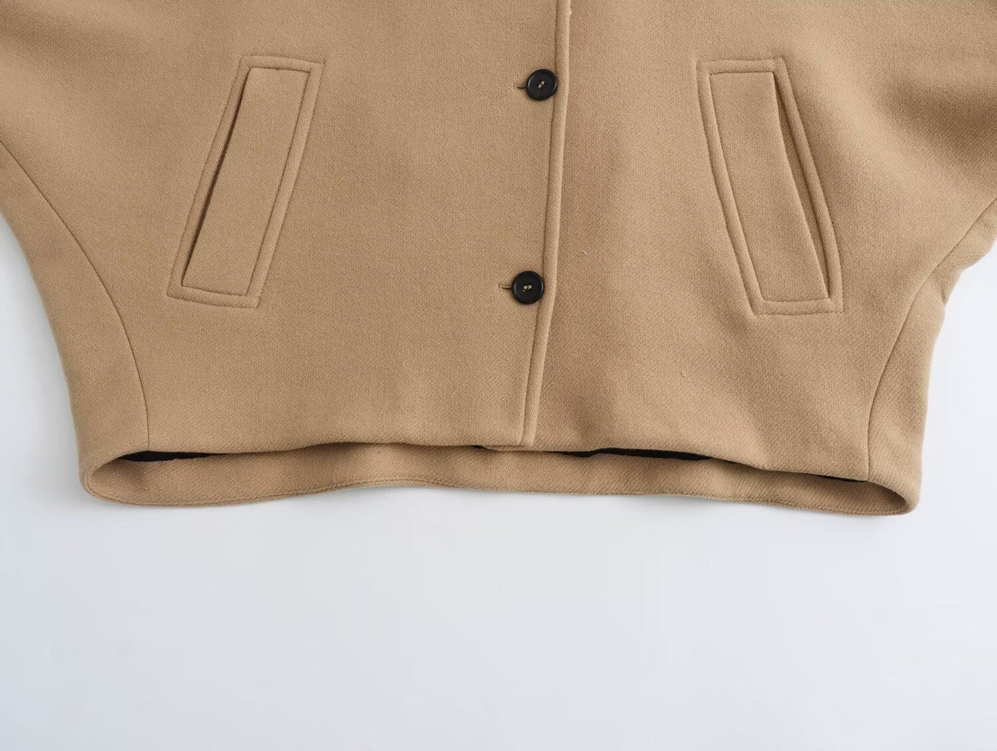 Women's Oblique Button Loose Batwing Sleeve Jacket Coat Lapel Double Pocket Warm Solid Vintage Outerwear Fall Winter Coat