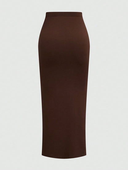 plus Size Elegant Halter Long Dress for Women Twisted Design Slit Skinny Casual Pure Color Holiday Mature Women's Fashion