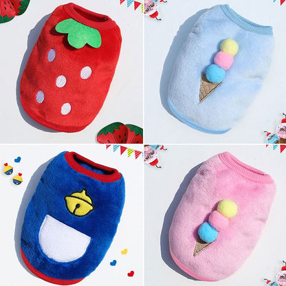 Cute Dog Clothes Winter Vest For Small Dogs Cats Warm Pets Sweater Soft Flannel Puppy Puffer Jacket Dog Accessories Supplies Xxs