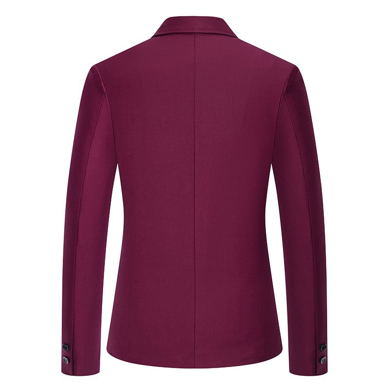 Blazer Men's Fashion Gentleman Solid Color Comfortable Business Color Match with Fake Two Wedding Casual Banquet Slim Suit