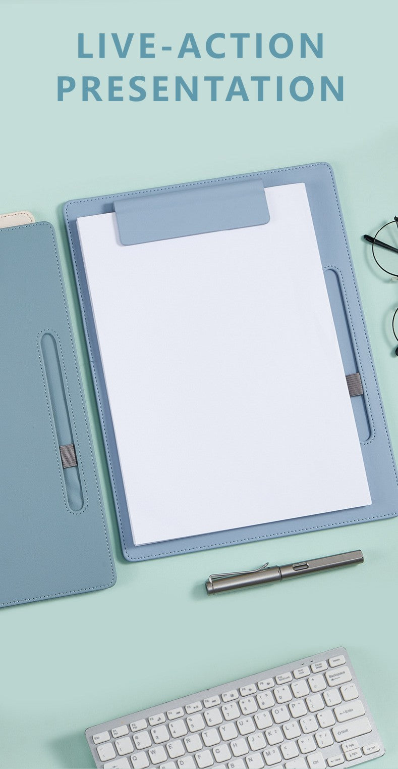 A4 leather writing clip, business folder, data book, office storage menu clip, contract book clip, music score clip