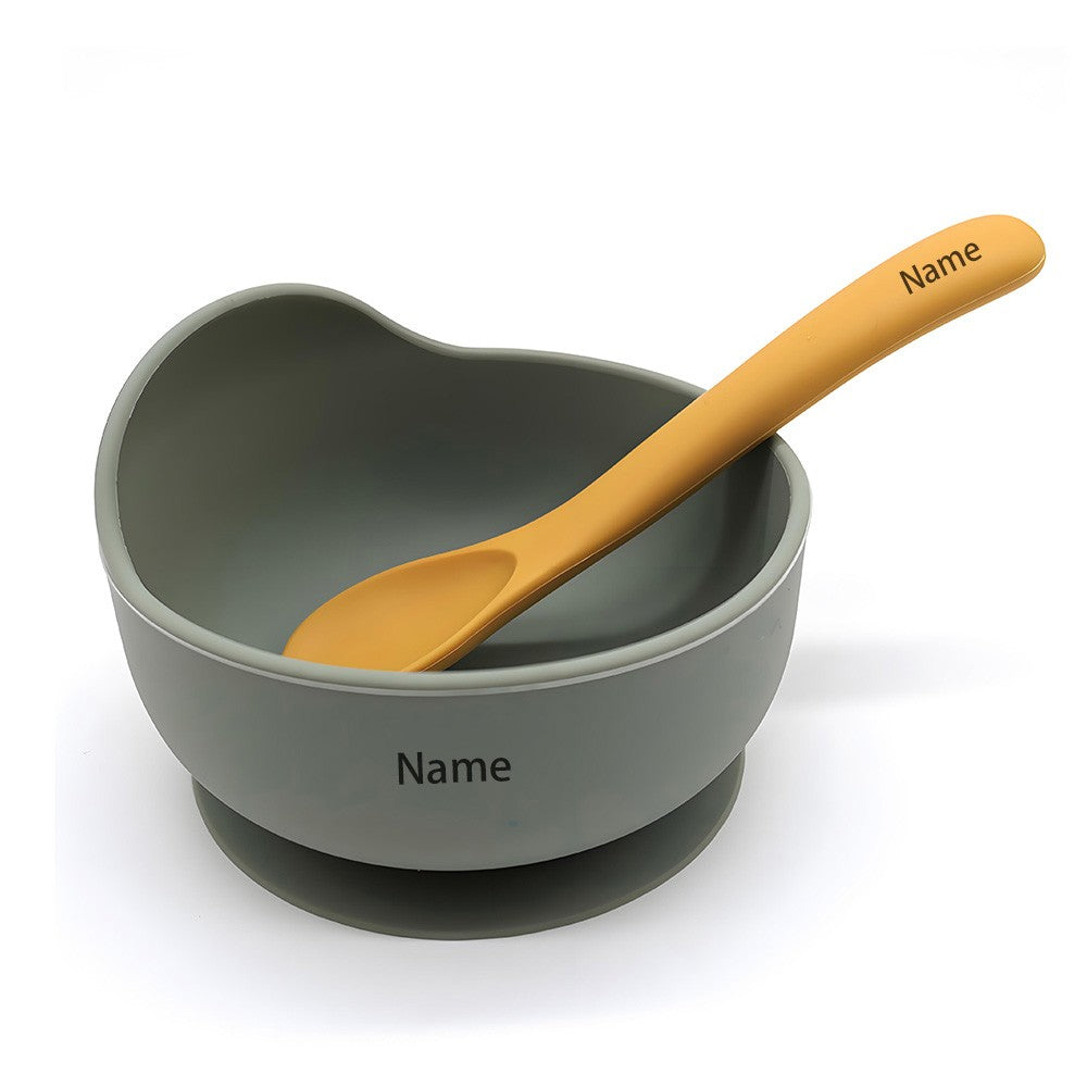 Silicone Tableware Set Waterproof and Easy to Clean Free Name Engraving Creative Gifts Customized for Babies