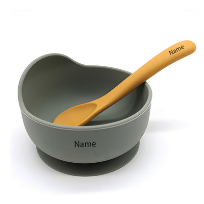 Silicone Tableware Set Waterproof and Easy to Clean Free Name Engraving Creative Gifts Customized for Babies