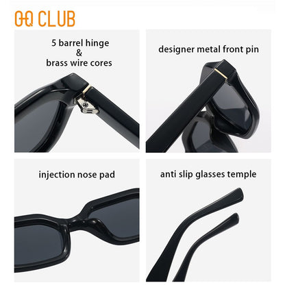 O-Q CLUB Óculos de Sol Retrô Estilo Punk Feminino Masculino Óculos de Sol Clássico Vintage UV400 Óculos Luxuosos Luneta Feminina Masculina