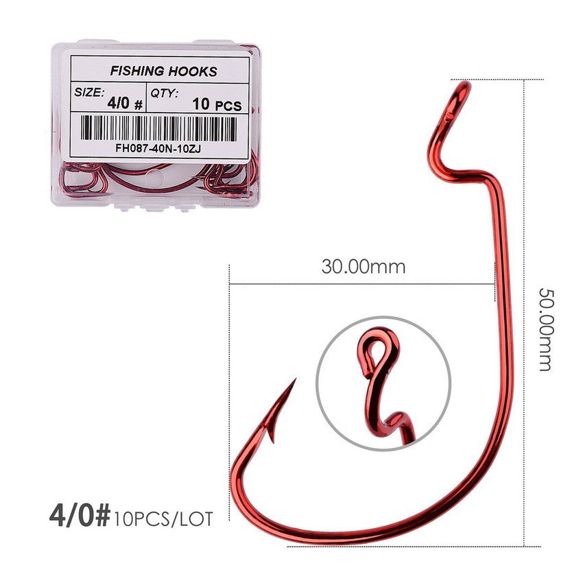 10 pçs/caixa Anzol Offset 8# - 5/0# anzol crank para isca soft worm anzol crankbait pesca acessórios pesca anzóis