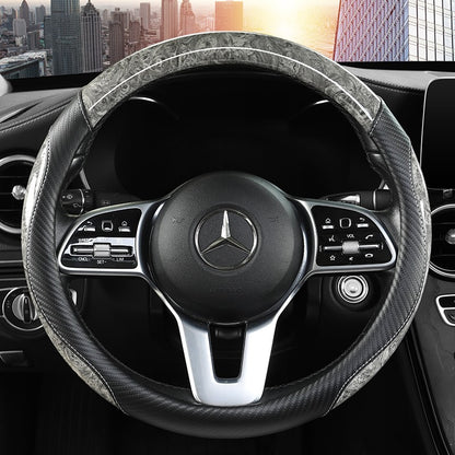 Capa para Volante de Carro com Acabamento em Madeira de Pêssego Antiderrapante para Todas as Estações Capa Universal para Volante Automotivo  Serve em Volantes de 14,5-15"
