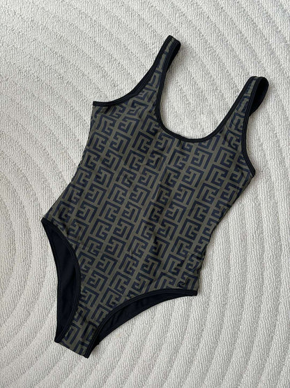 Fashion Design Women's Swimsuits Outdoor Conservative Bikini Sets Beach Sexy Slim-fit Luxury Print Camisole One-pieces Swimsuits