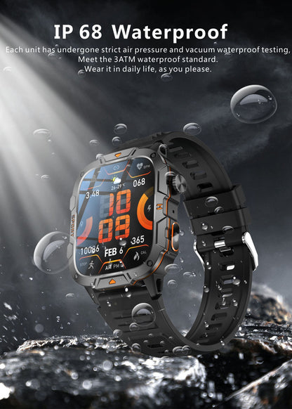 2025 Novo Para Xiaomi Militar Grau Smart Watch Masculino Tela AMOLED de 1.96" 5ATM À Prova D'Água Esportes Rastreador de Fitness Chamada BT Smartwatch