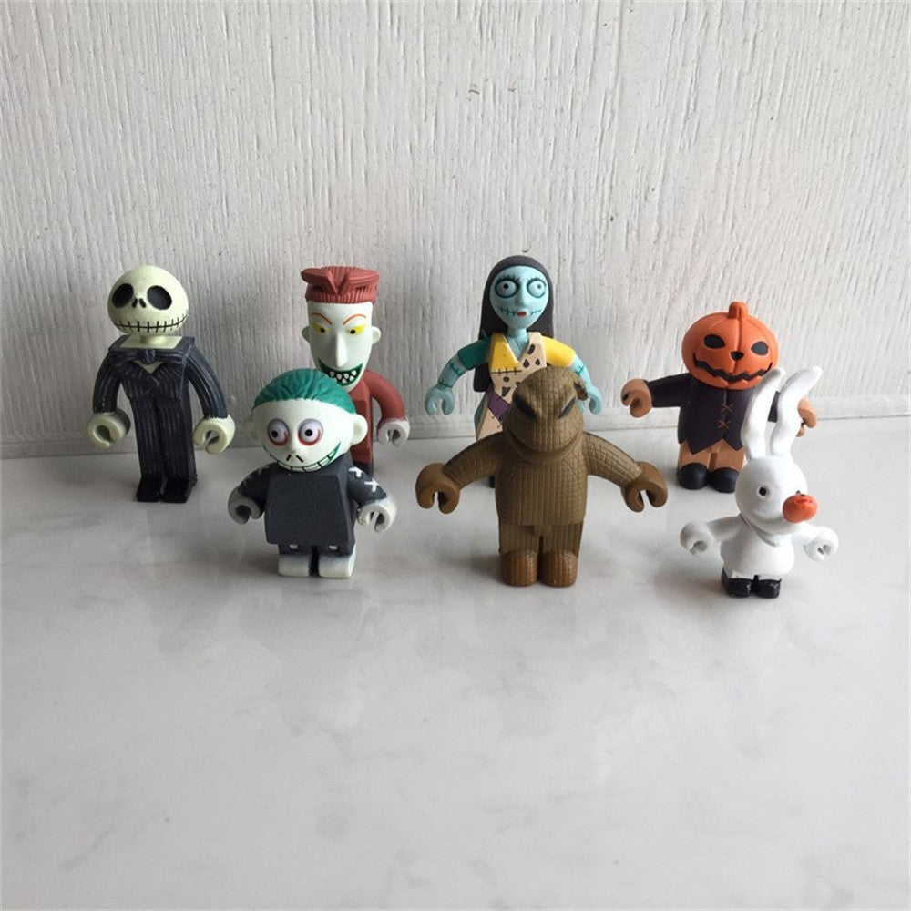 7 Christmas Nightmare Before Christmas Jack Skellington Doll Action Figures Car Ornaments
