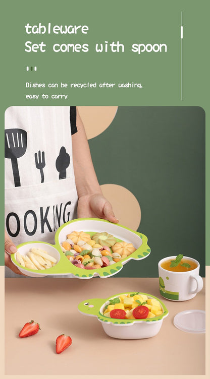 Kids Cups Set Natural Bamboo Fiber Baby Cup Toddler Water Suit Cartoon Animal Cute Creative Children Cup Daily Use Cups