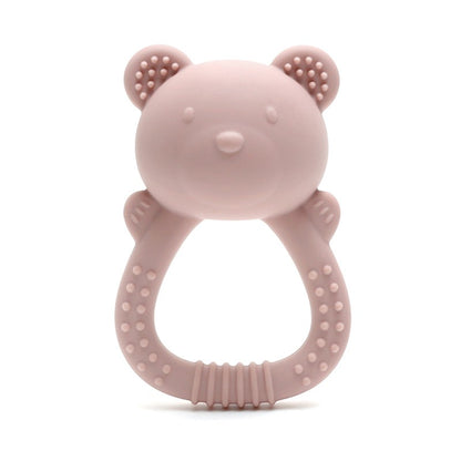 Mordedor de urso 2025 chocalho de leão para bebê com sino de girassol mordedor de silicone brinquedo de 0 a 1 ano brinquedo musical para bebê mordedor para bebê