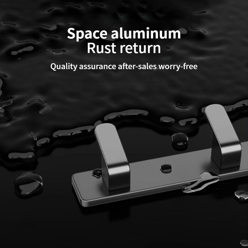 no drill Space Aluminum punch-free Kitchen Hook Bathroom Clothes Hooks Storage Rack Hook Door Wall Hanging Household Accessories